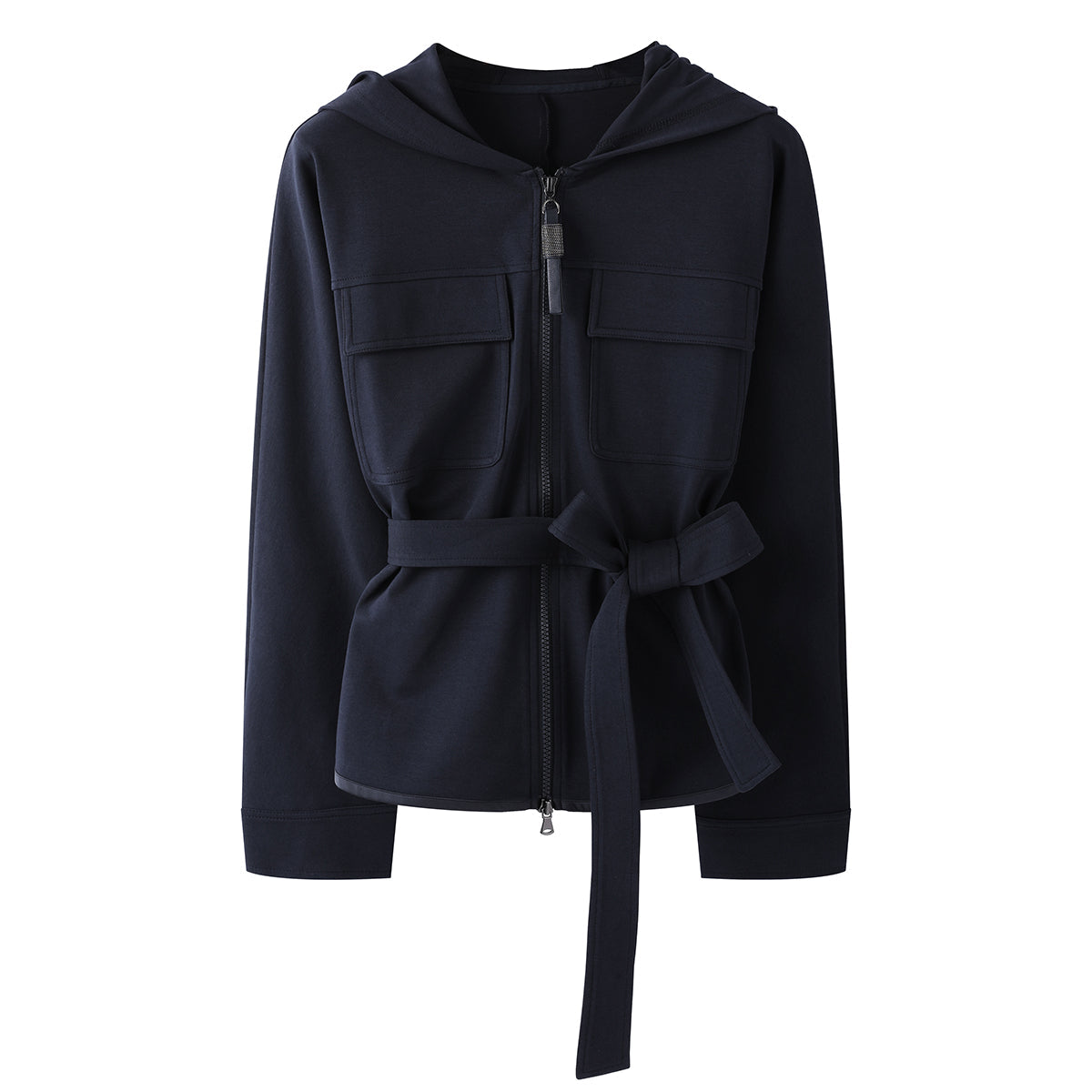 Pamuk Kapüşonlu Fermuarlı Ceket