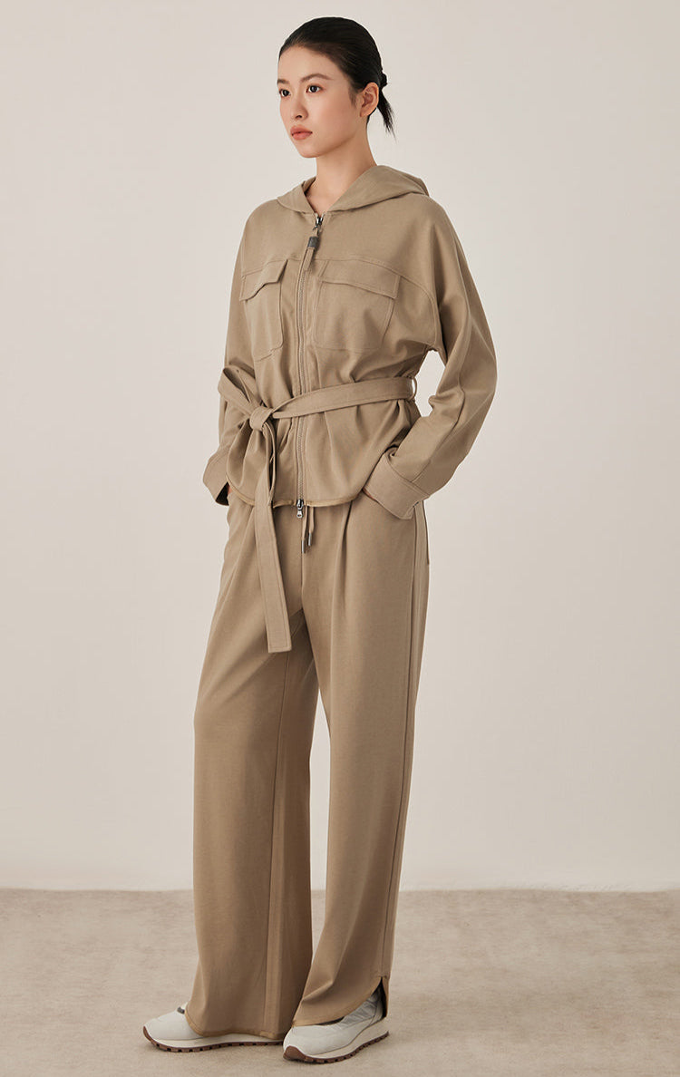 Pamuk Kapüşonlu Fermuarlı Ceket