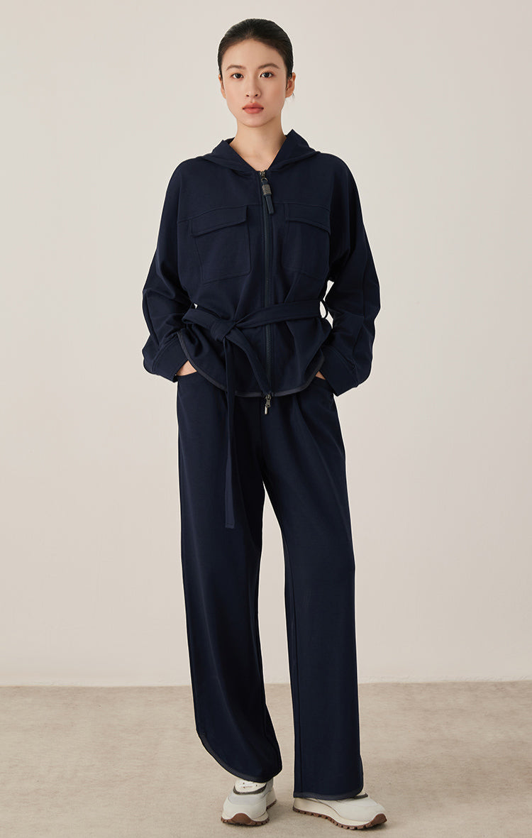 Pamuk Kapüşonlu Fermuarlı Ceket