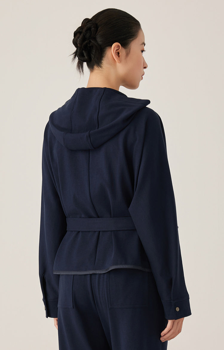 Pamuk Kapüşonlu Fermuarlı Ceket