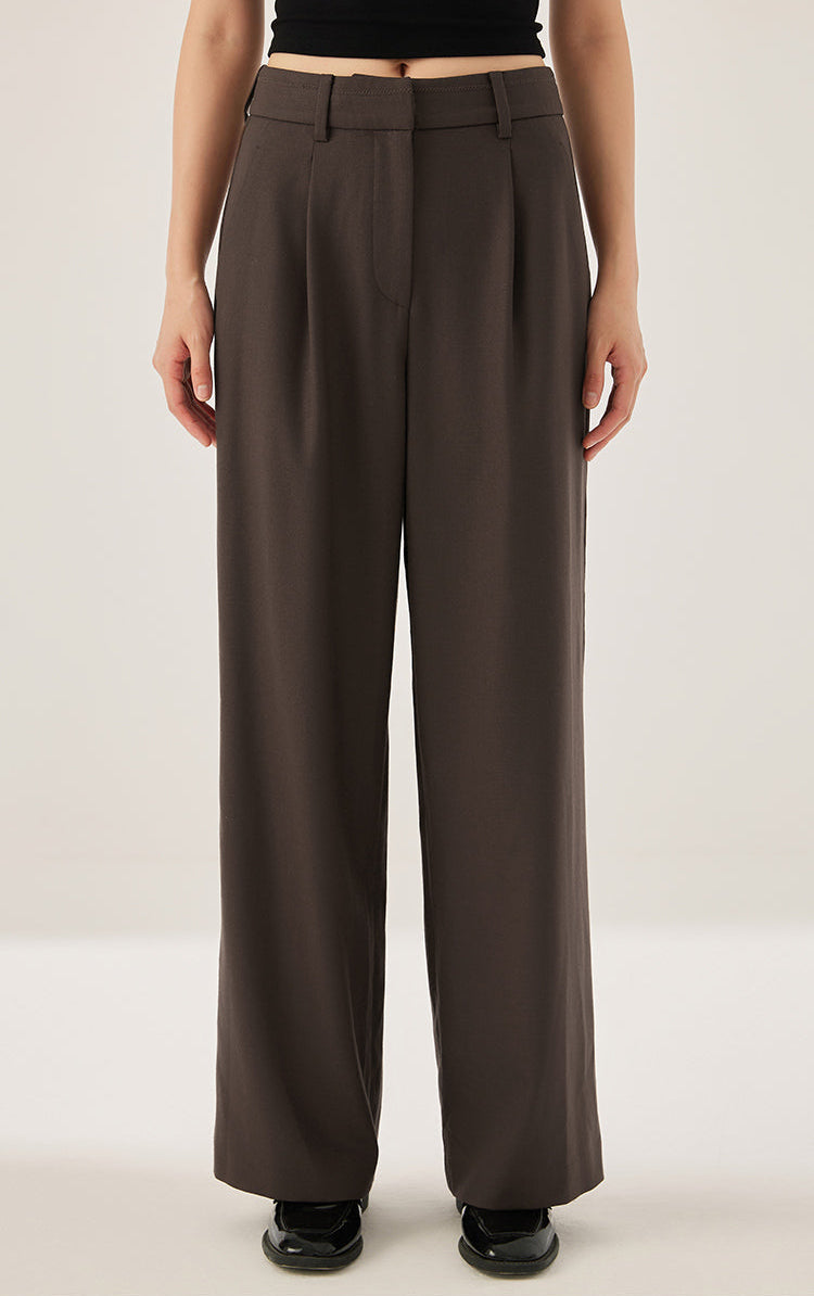 Yün Yüksek Bel Bol Paça Pantolon