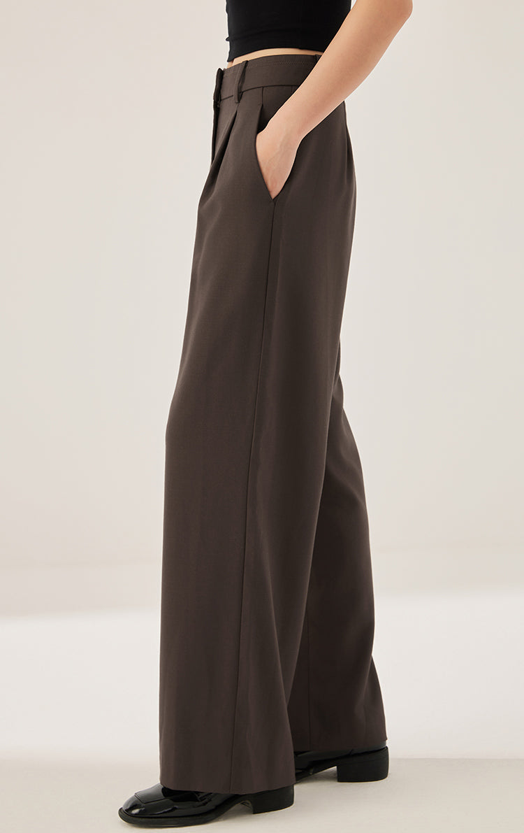 Yün Yüksek Bel Bol Paça Pantolon