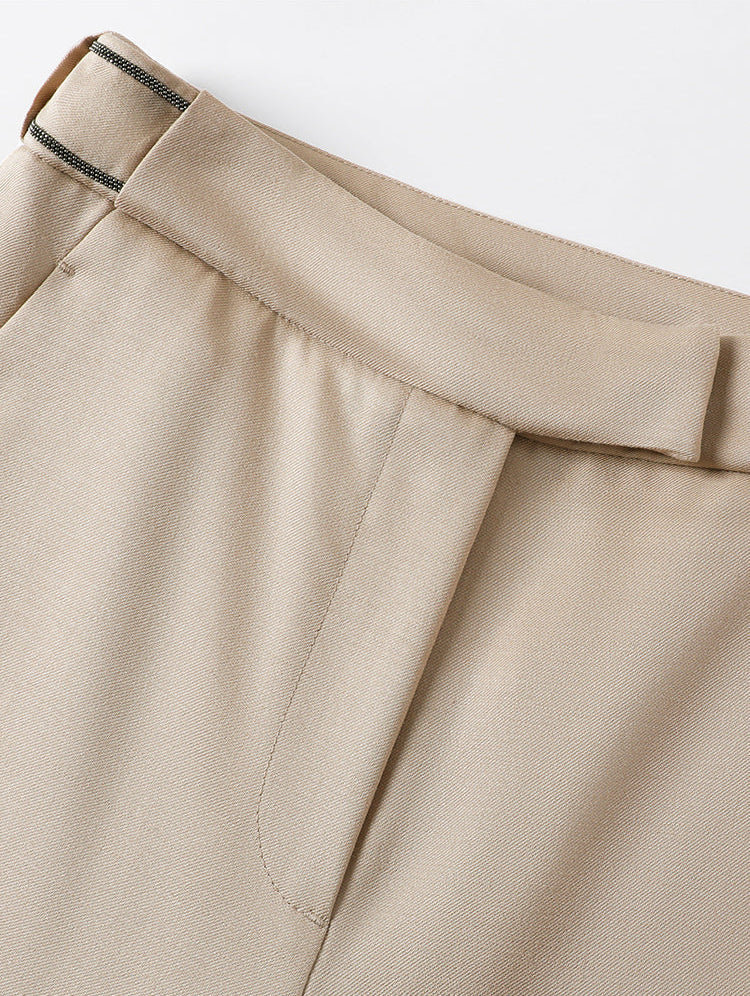 Yün Karışımlı Dar Paça Pantolon