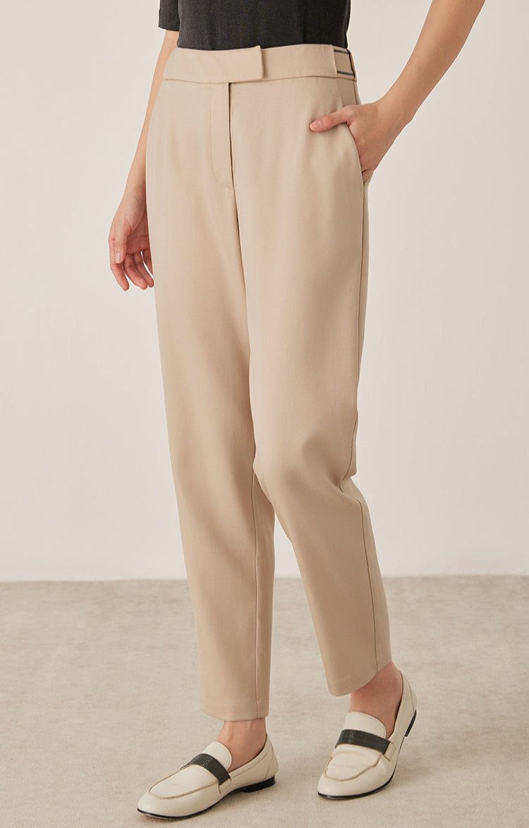 Yün Karışımlı Dar Paça Pantolon