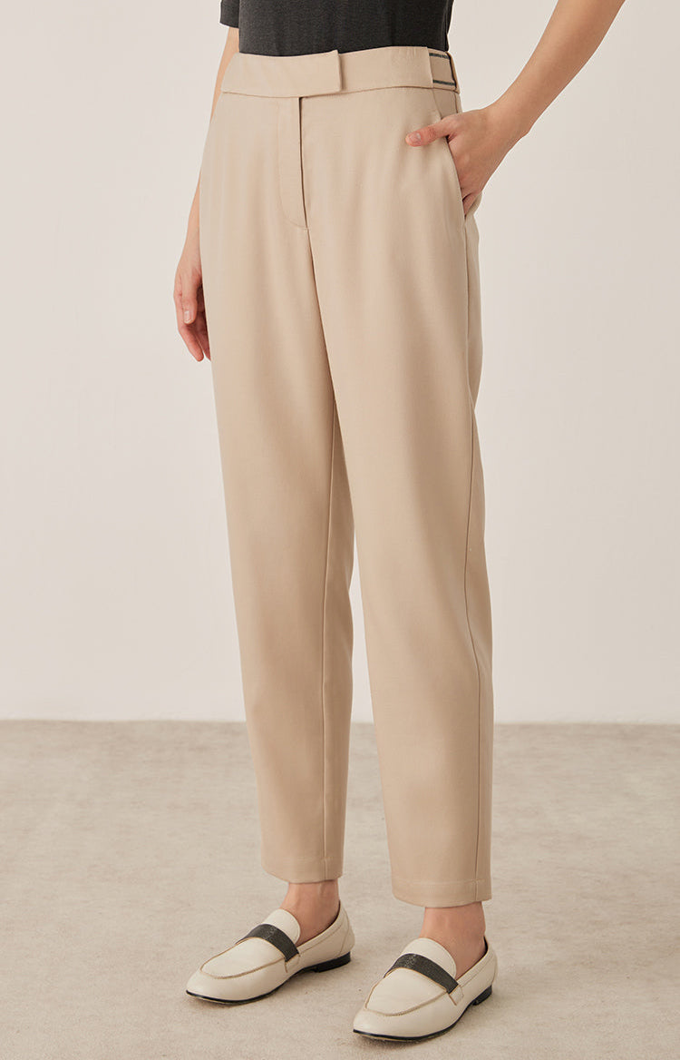 Yün Karışımlı Dar Paça Pantolon