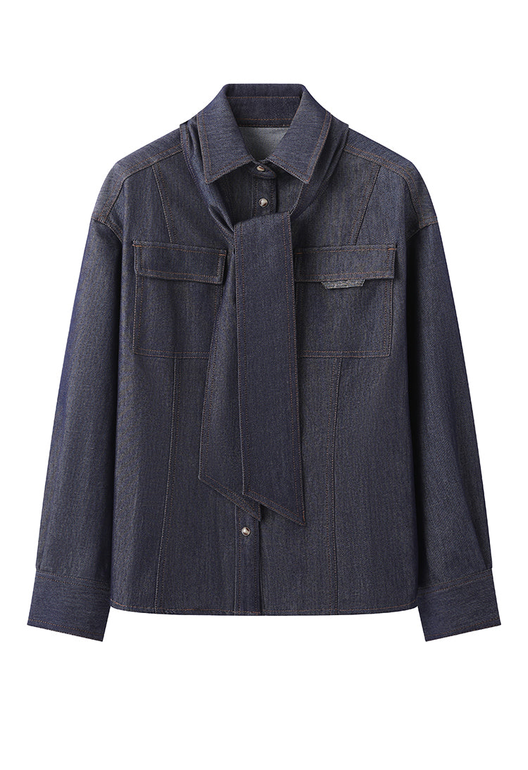 Pamuk Fiyonk Bağlamalı Gömlek