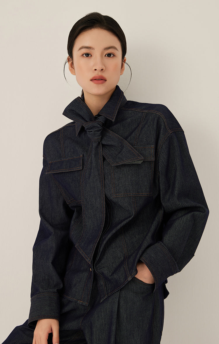 Pamuk Fiyonk Bağlamalı Gömlek