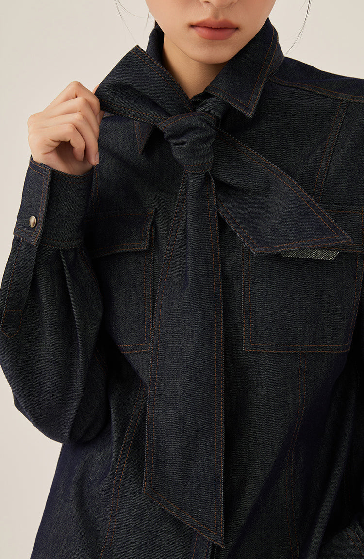 Pamuk Fiyonk Bağlamalı Gömlek