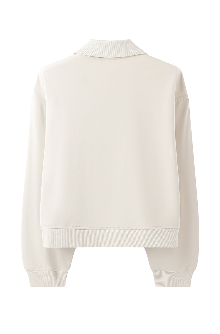 Pamuk Fermuarlı Kontrast Ceket