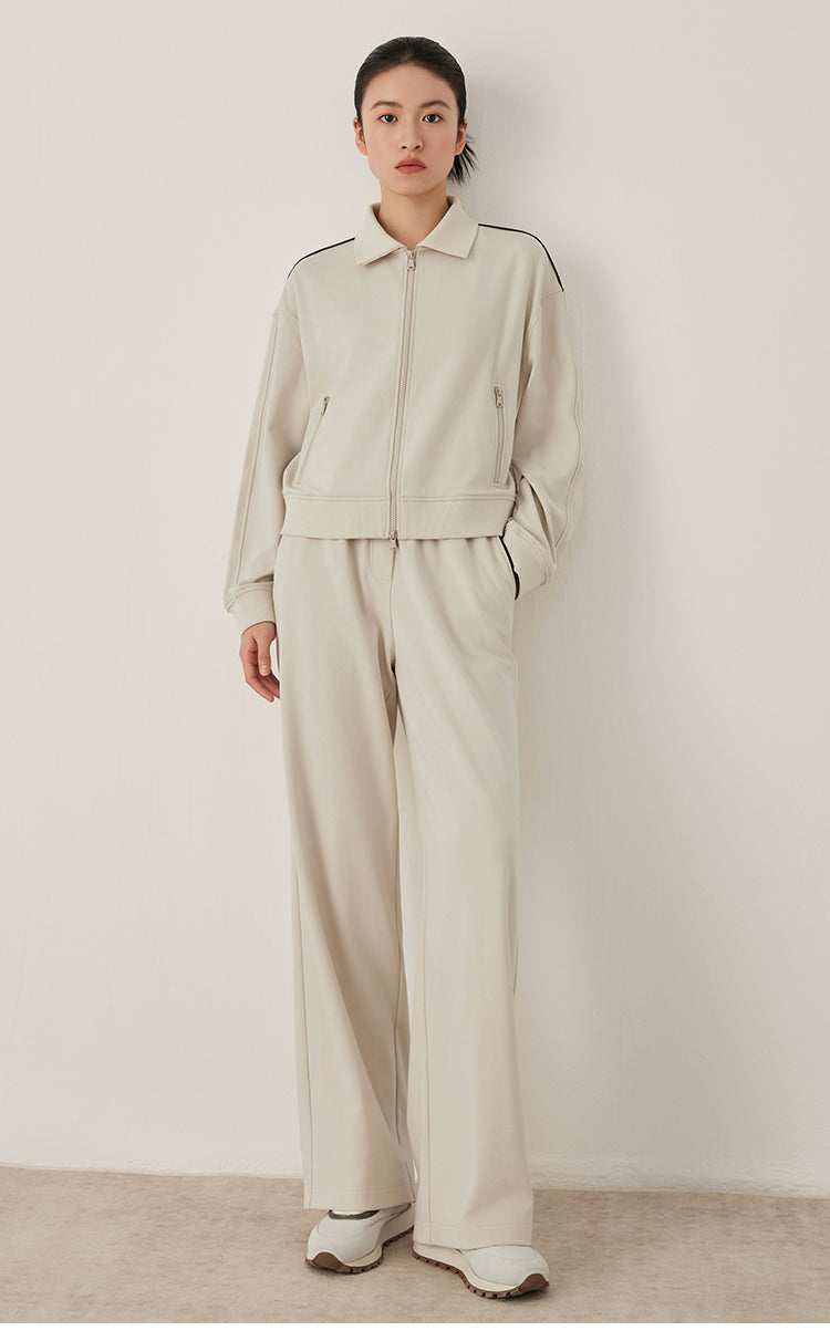 Pamuk Geniş Paça Bağcıklı Pantolon