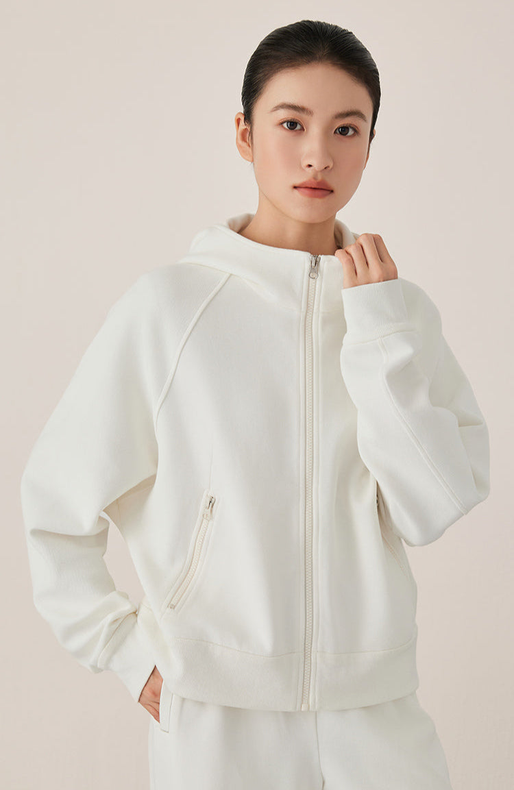 Pamuk İşlemeli Kapüşonlu Hırka