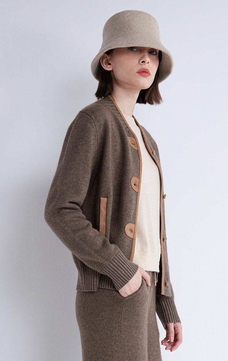 Yün & Kaşmir Düğmeli Hırka