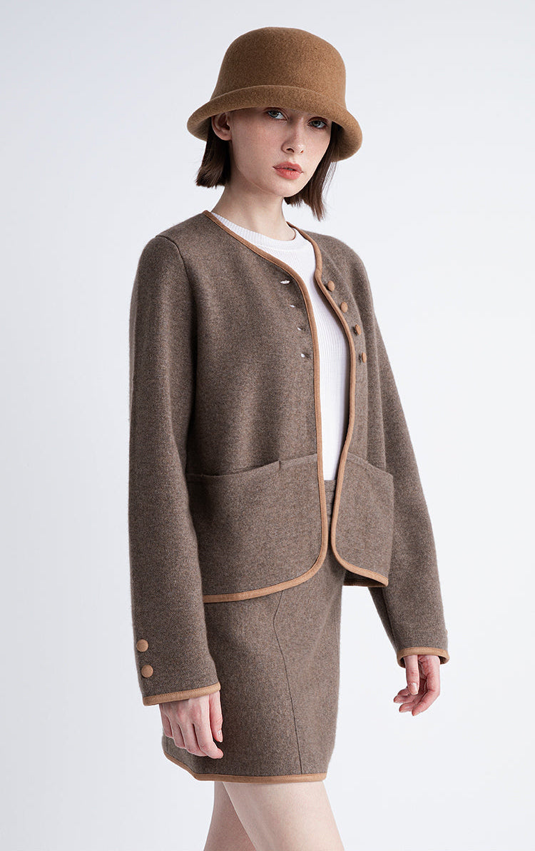 Yün Düğmeli Triko Ceket