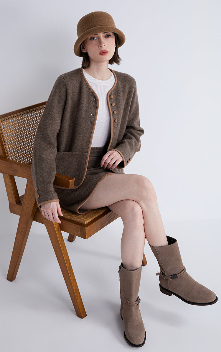 Yün Düğmeli Triko Ceket