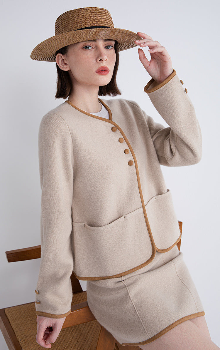 Yün Düğmeli Triko Ceket