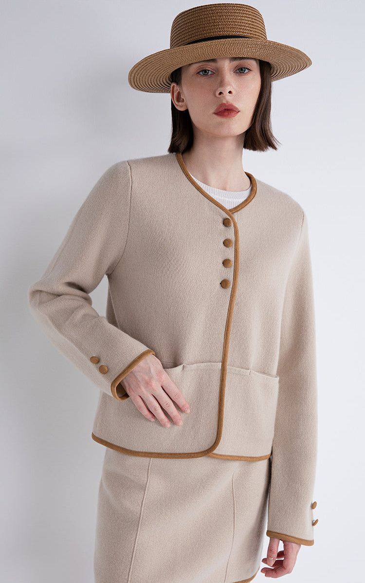 Yün Düğmeli Triko Ceket