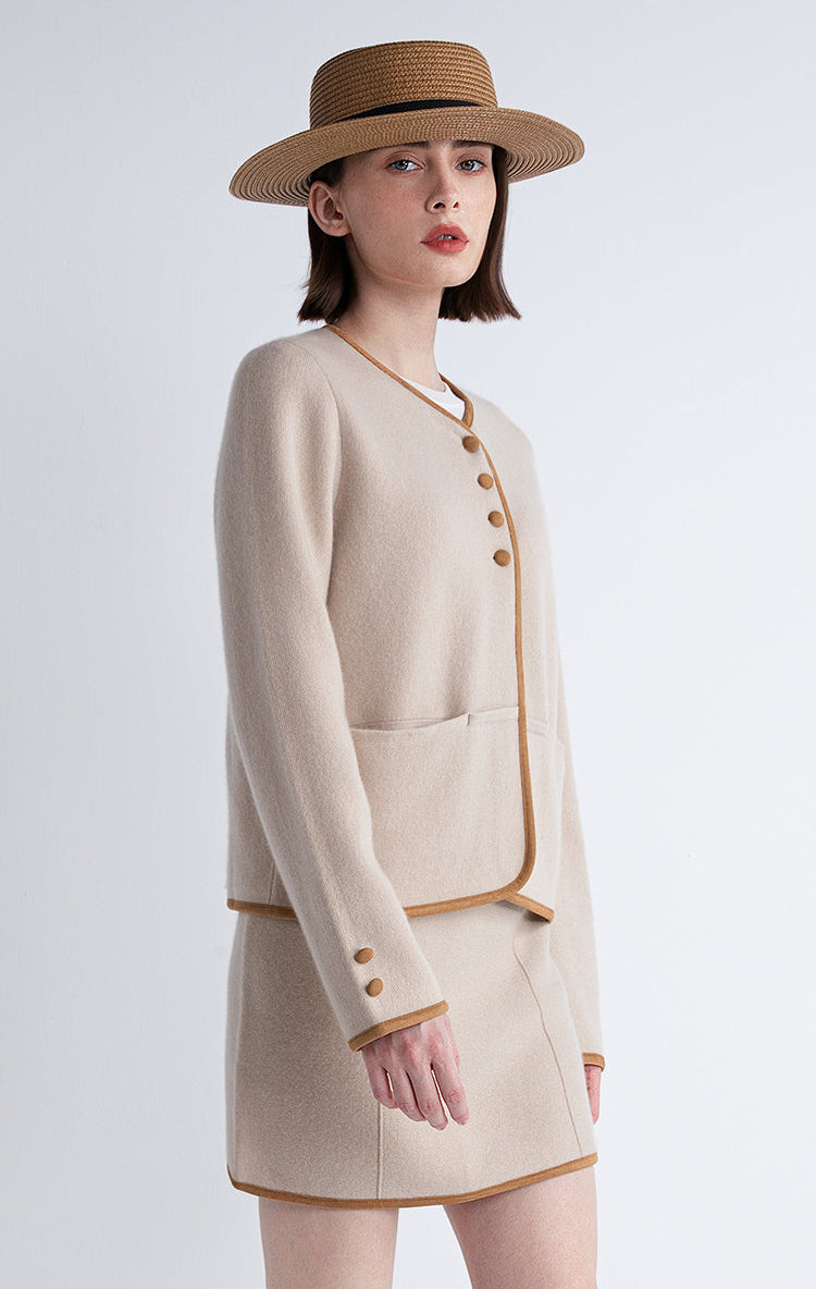 Yün Düğmeli Triko Ceket