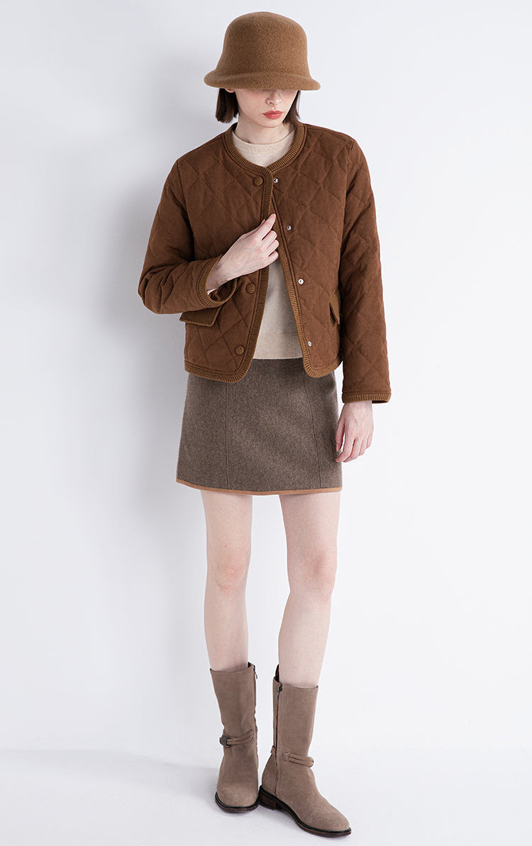 Yün Dolgulu Kısa Ceket