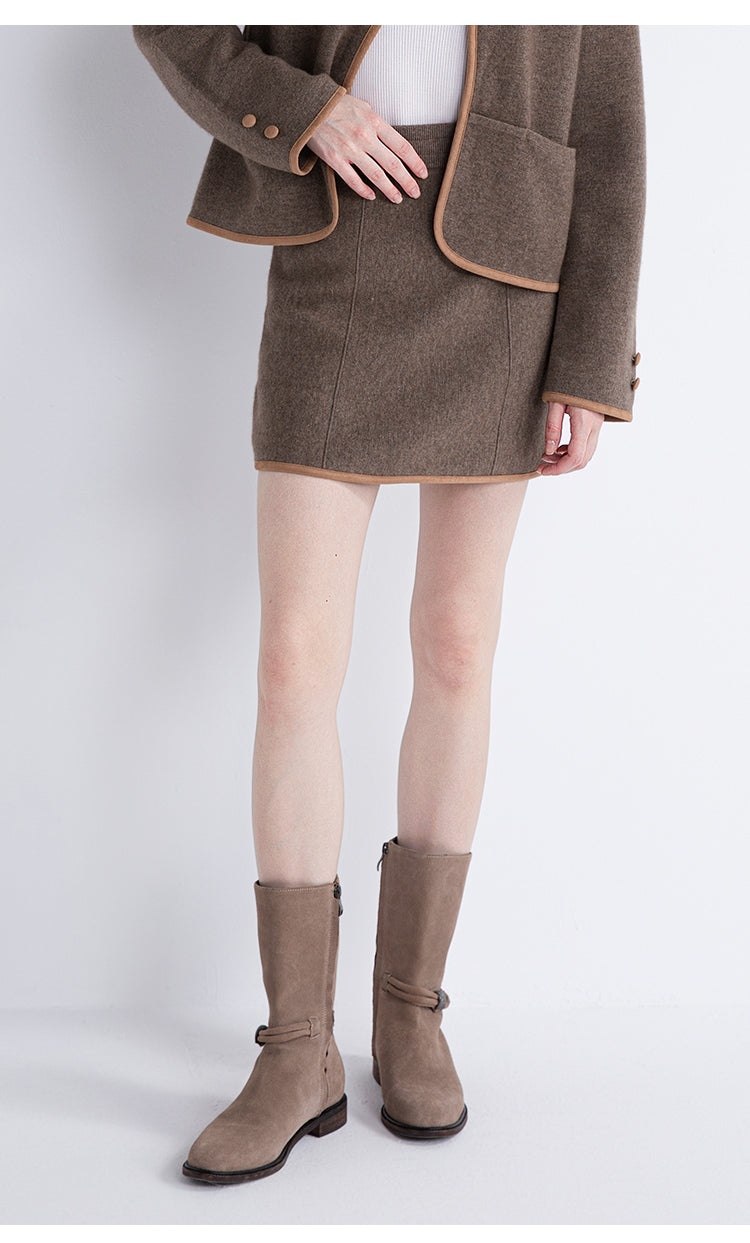 Yün & Kaşmir Dikişsiz Mini Etek