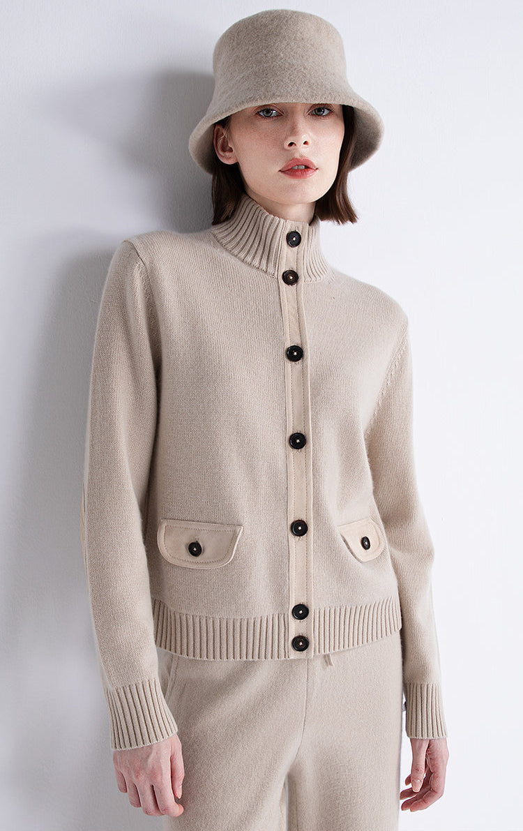 Saf Yün Kaşe Yaka Hırka