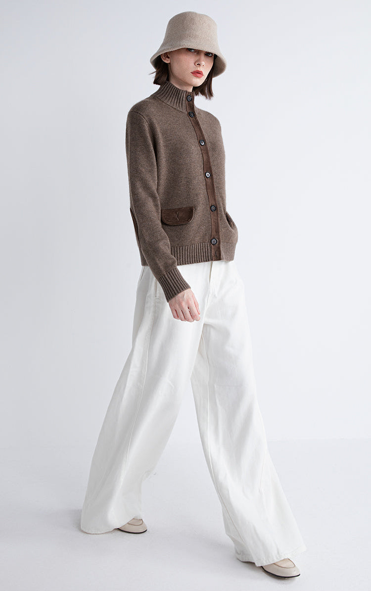 Saf Yün Kaşe Yaka Hırka