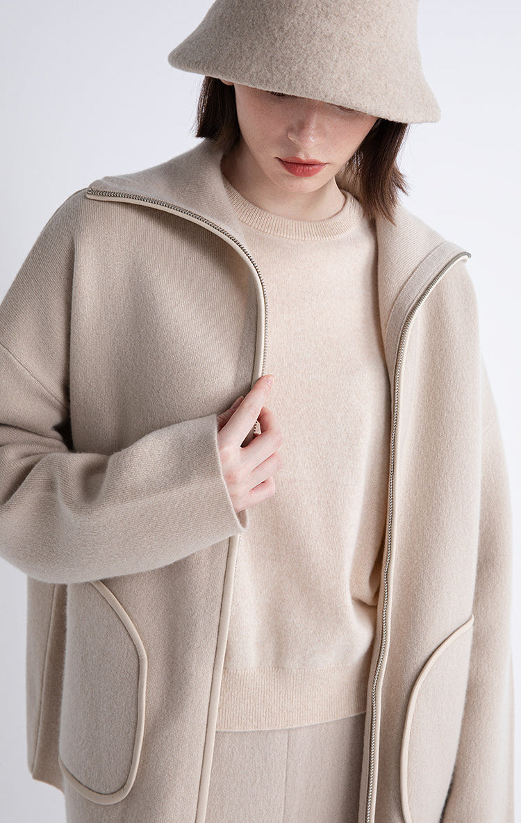 Yün & Kaşmir Geniş Yaka Ceket