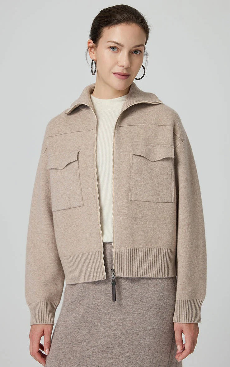 Saf Kaşmir & Yün Örme Ceket