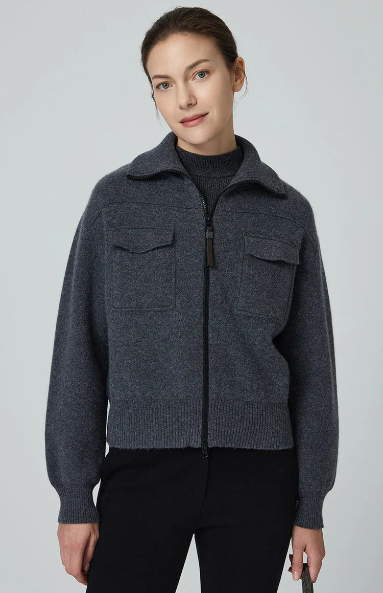 Saf Kaşmir & Yün Örme Ceket