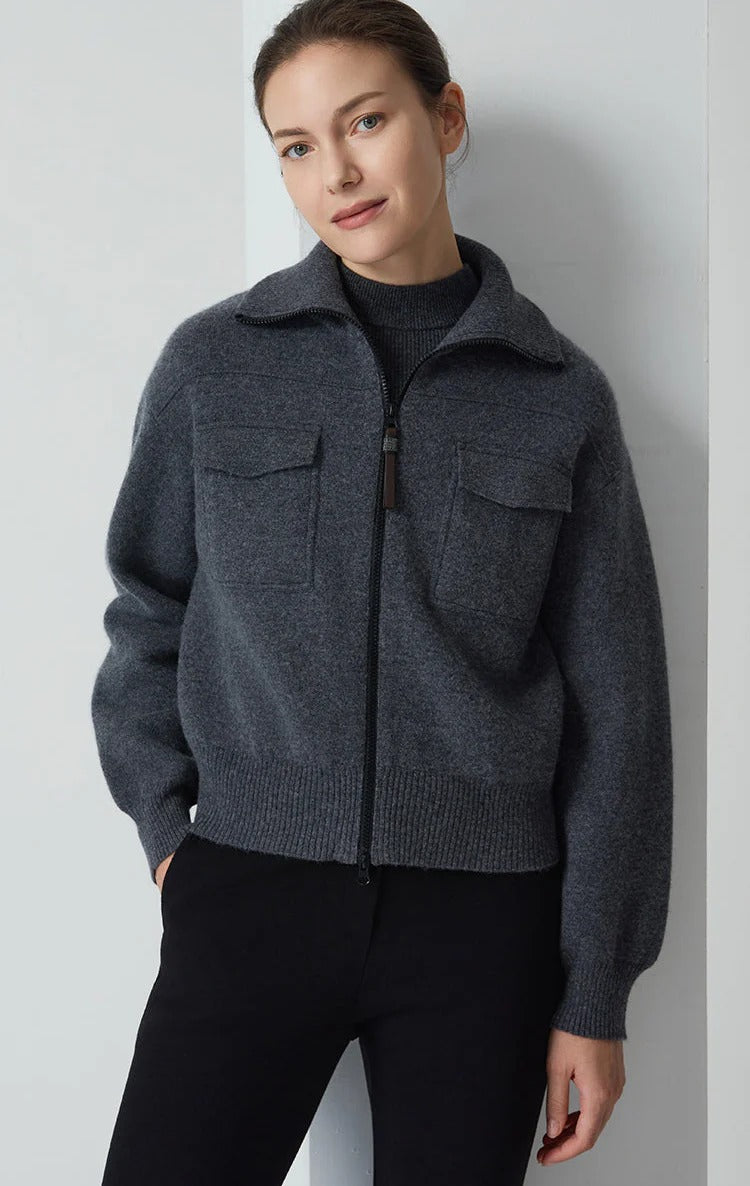 Saf Kaşmir & Yün Örme Ceket