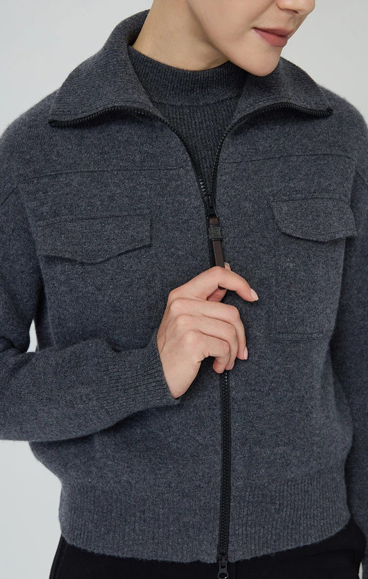 Saf Kaşmir & Yün Örme Ceket