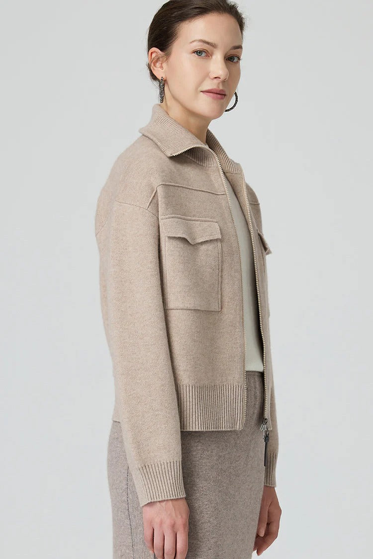 Saf Kaşmir & Yün Örme Ceket