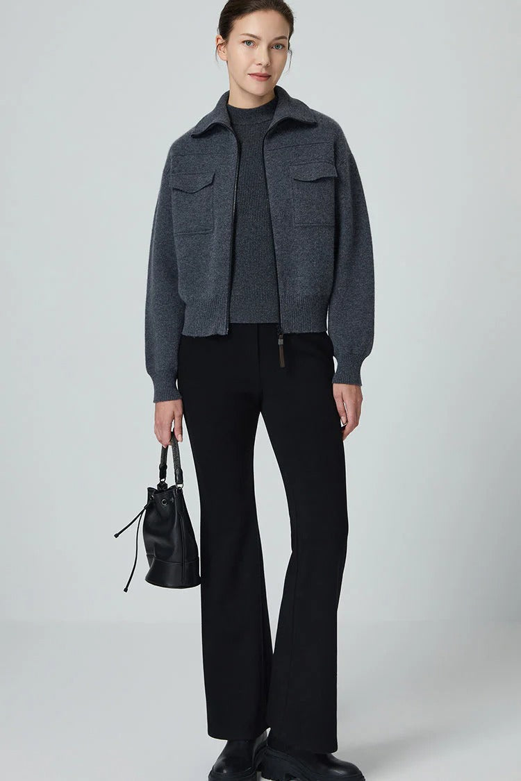 Saf Kaşmir & Yün Örme Ceket