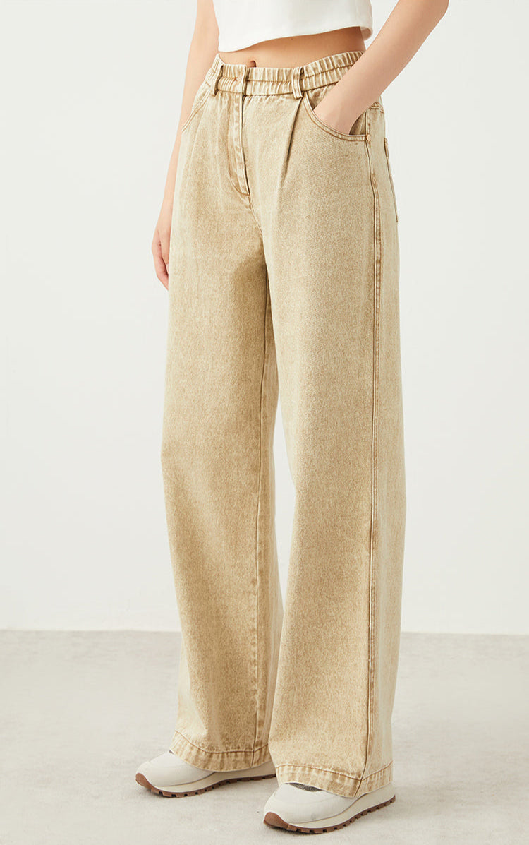 Pamuk Yumuşak Yüksek Bel Pantolon